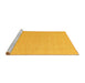 Sideview of Machine Washable Abstract Yellow Contemporary Rug, wshcon1871yw