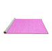 Sideview of Machine Washable Abstract Pink Contemporary Rug, wshcon1871pnk