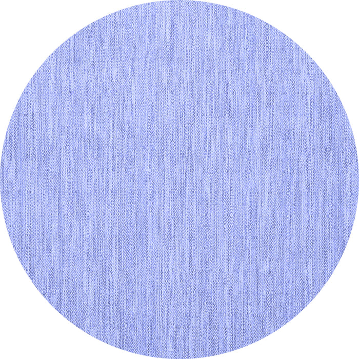 Round Abstract Blue Contemporary Rug, con1872blu