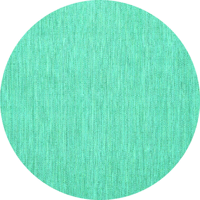 Round Machine Washable Abstract Turquoise Contemporary Area Rugs, wshcon1872turq