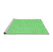 Sideview of Machine Washable Abstract Emerald Green Contemporary Area Rugs, wshcon1872emgrn