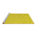 Sideview of Machine Washable Abstract Yellow Contemporary Rug, wshcon1872yw