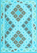 Machine Washable Southwestern Light Blue Country Rug, wshcon1873lblu