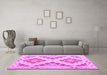 Machine Washable Southwestern Pink Country Rug in a Living Room, wshcon1873pnk