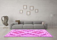 Machine Washable Southwestern Pink Country Rug, wshcon1873pnk