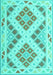 Machine Washable Southwestern Turquoise Country Area Rugs, wshcon1873turq