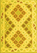 Machine Washable Southwestern Yellow Country Rug, wshcon1873yw