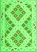 Serging Thickness of Machine Washable Southwestern Green Country Area Rugs, wshcon1873grn