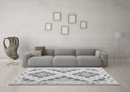 Machine Washable Southwestern Gray Country Rug in a Living Room,, wshcon1873gry