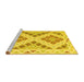 Sideview of Machine Washable Southwestern Yellow Country Rug, wshcon1873yw