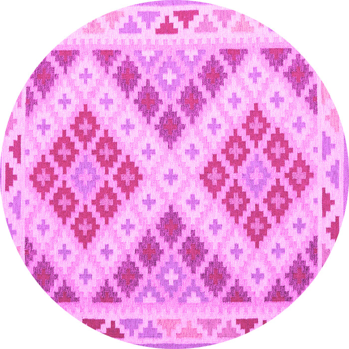 Round Southwestern Pink Country Rug, con1873pnk