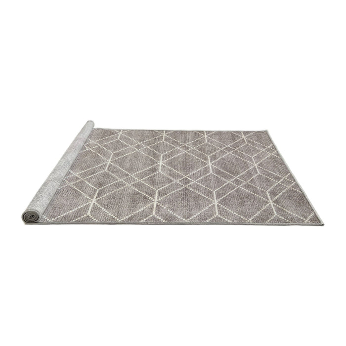 Serging Thickness of Machine Washable Contemporary Pale Silver Gray Rug, wshcon1874