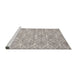 Serging Thickness of Machine Washable Contemporary Pale Silver Gray Rug, wshcon1874