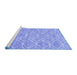 Sideview of Machine Washable Abstract Blue Contemporary Rug, wshcon1874blu