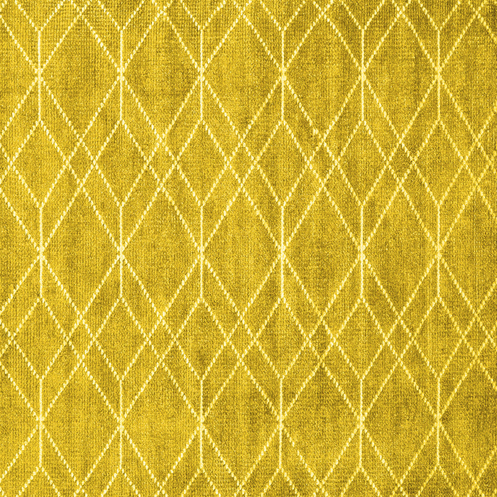 Square Abstract Yellow Contemporary Rug, con1874yw