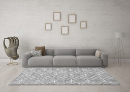 Machine Washable Abstract Gray Contemporary Rug in a Living Room,, wshcon1874gry