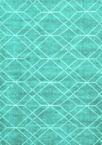 Abstract Turquoise Contemporary Rug, con1874turq