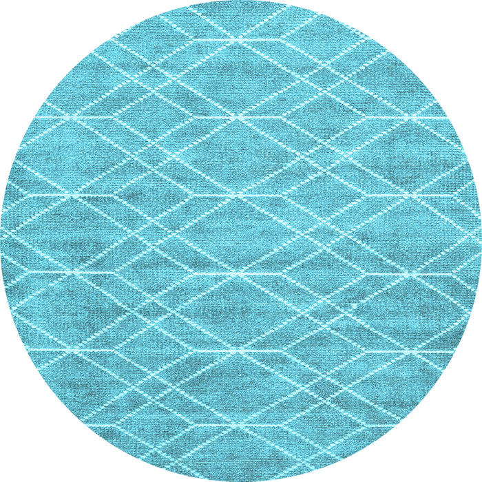 Round Machine Washable Abstract Light Blue Contemporary Rug, wshcon1874lblu