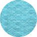 Round Machine Washable Abstract Light Blue Contemporary Rug, wshcon1874lblu