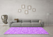 Machine Washable Abstract Purple Contemporary Area Rugs in a Living Room, wshcon1874pur