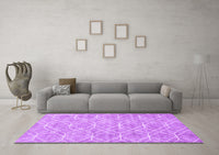 Machine Washable Abstract Purple Contemporary Rug, wshcon1874pur