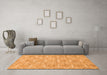 Machine Washable Abstract Orange Contemporary Area Rugs in a Living Room, wshcon1874org