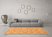 Machine Washable Abstract Orange Contemporary Rug, wshcon1874org