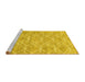 Sideview of Machine Washable Abstract Yellow Contemporary Rug, wshcon1874yw