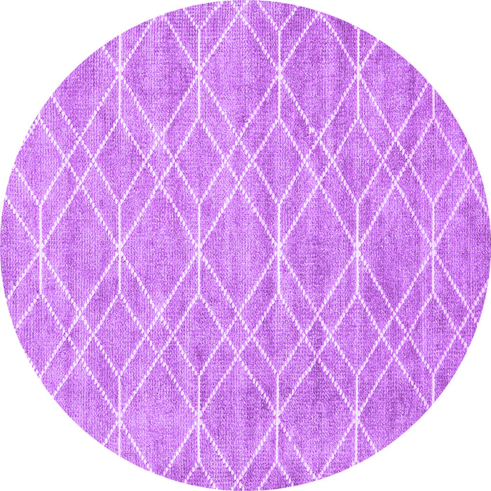 Round Abstract Purple Contemporary Rug, con1874pur