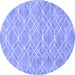 Round Machine Washable Abstract Blue Contemporary Rug, wshcon1874blu