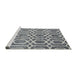 Serging Thickness of Machine Washable Contemporary Silver Gray Rug, wshcon1875