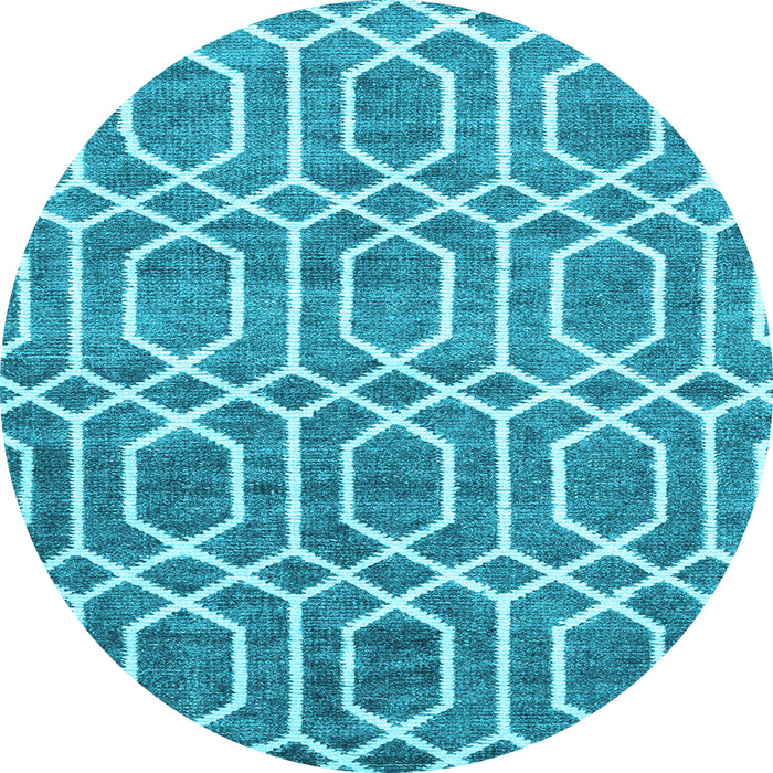 Round Machine Washable Abstract Light Blue Contemporary Rug, wshcon1875lblu