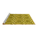 Sideview of Machine Washable Abstract Yellow Contemporary Rug, wshcon1875yw