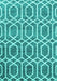 Machine Washable Abstract Turquoise Contemporary Area Rugs, wshcon1875turq