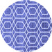 Round Machine Washable Abstract Blue Contemporary Rug, wshcon1875blu