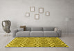 Machine Washable Abstract Yellow Contemporary Rug in a Living Room, wshcon1875yw