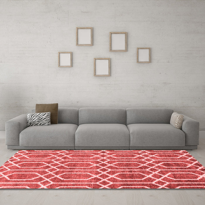 Contemporary Red Washable Rugs