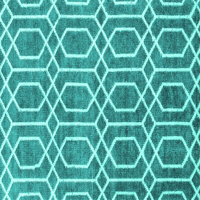 Square Abstract Turquoise Contemporary Rug, con1875turq
