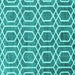 Square Machine Washable Abstract Turquoise Contemporary Area Rugs, wshcon1875turq