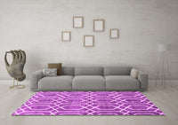 Machine Washable Abstract Pink Contemporary Rug, wshcon1875pnk