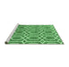 Sideview of Machine Washable Abstract Emerald Green Contemporary Area Rugs, wshcon1875emgrn