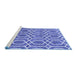 Sideview of Machine Washable Abstract Blue Contemporary Rug, wshcon1875blu