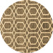 Round Machine Washable Abstract Brown Contemporary Rug, wshcon1875brn