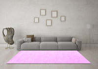 Machine Washable Abstract Pink Contemporary Rug, wshcon1876pnk