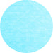 Round Abstract Light Blue Contemporary Rug, con1876lblu