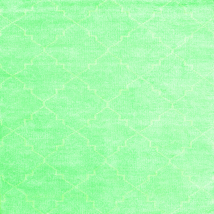 Round Machine Washable Abstract Green Contemporary Area Rugs, wshcon1876grn