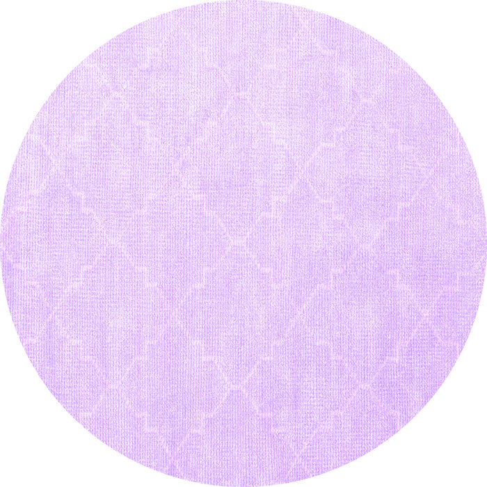 Round Abstract Purple Contemporary Rug, con1876pur