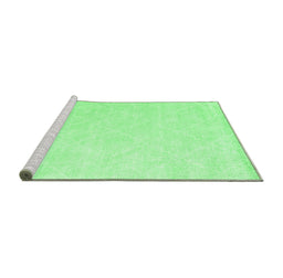 Sideview of Machine Washable Abstract Emerald Green Contemporary Area Rugs, wshcon1876emgrn