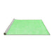 Sideview of Machine Washable Abstract Emerald Green Contemporary Area Rugs, wshcon1876emgrn