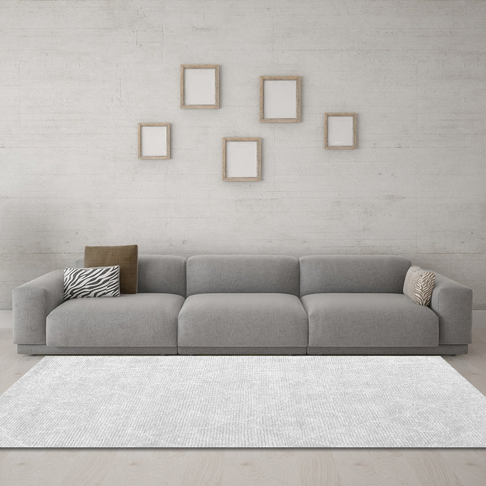 Machine Washable Abstract Gray Contemporary Rug in a Living Room,, wshcon1876gry